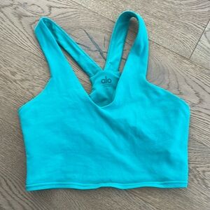 GUC Alo sports bra, teal colored, size S